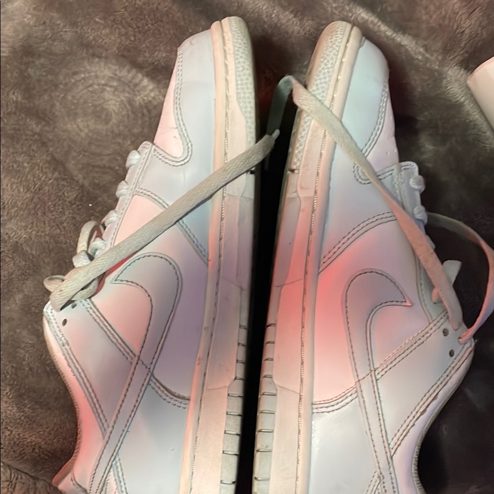 White Sneakers with Swoosh Logo